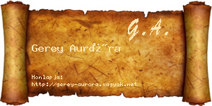 Gerey Auróra névjegykártya